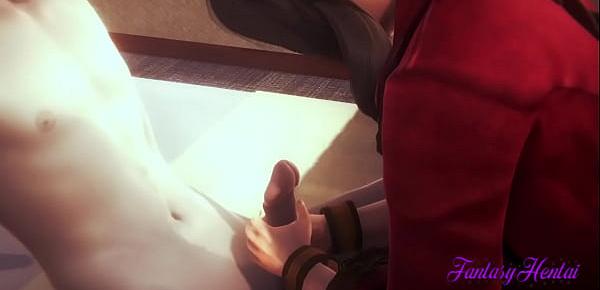 trendsFinal Fantasy VII Hentai 3D - Aerith handjob, blowjob and fucked with creampie - Anime Manga Game Japanese Porn